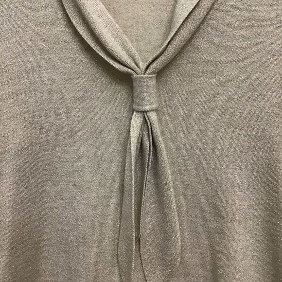 JONES NewY collection Petite top bow tie detailed knit sweater beige gold large - Picture 3 of 11